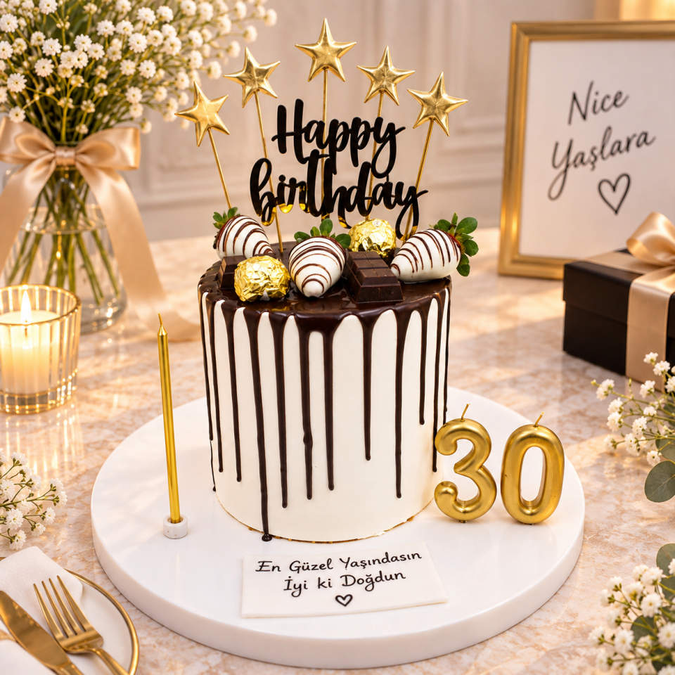 Çikolata Soslu Kremalı Pasta
